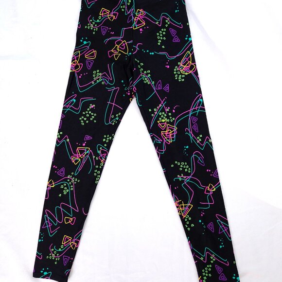 Gilda Marx Spandex VINTAGE 1980s Neon Printed Tights Sz Small - Picture 4 of 9